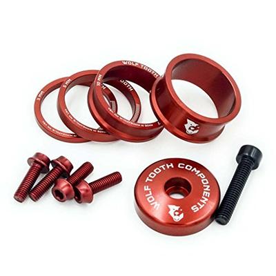 Wolf Tooth Precision Anodized Headset Spacers (Red, Bling Kit)