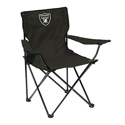 Logo Brands NFL Oakland Raiders Quad Chair Quad Chair, Charcoal, One Size