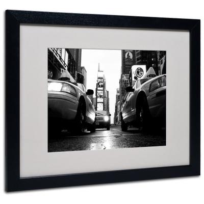 Broadway Taxis by Yale Gurney Canvas Artwork in Black Frame, 16 by 20-Inch