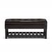 Lark Manor™ Brodus Faux Leather Flip Top Storage Bench Faux Leather/Solid + Manufactured Wood/Wood/Leather in Black | Wayfair