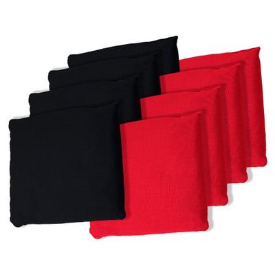 Trademark Games Championship Cornhole Bean Bags (Set of 8), Black/Red