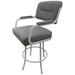 Red Barrel Studio® Sheryll Swivel 26" Counter Stool Upholstered/Metal in Gray/White | 39 H x 22.5 W x 21 D in | Wayfair