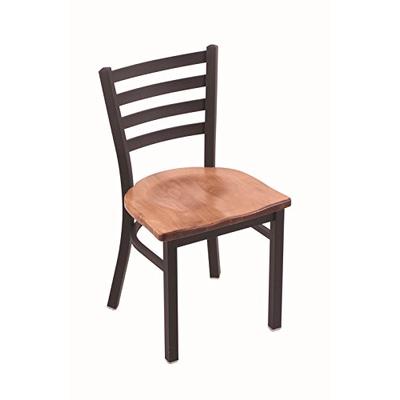 Holland Bar Stool 400 Jackie 18" Chair with Black Wrinkle Frame Finish and Your Choice of Wood or Up