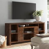 Birch Lane™ Chestle 74" No Assembly Required TV Stand, Fits TVs Up To 95" Wood in Brown | 33.5 H in | Wayfair 87201F2F7A194166896B34674DC1A398