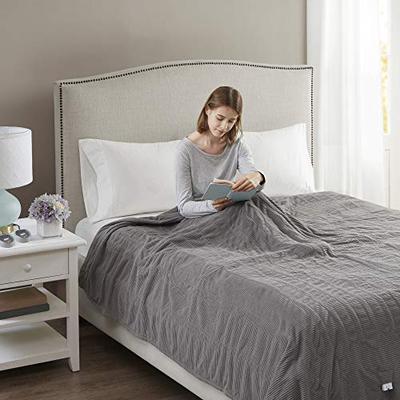 Beautyrest Soft Microfleece Electric Heated Blanket Twin Grey