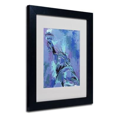 Statue of Liberty 2 Artwork by Richard Wallich, 11 by 14-Inch, Black Frame