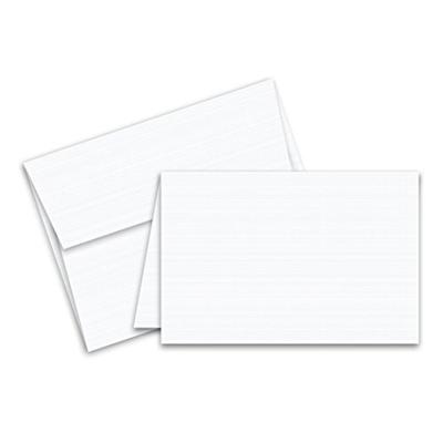 Blank Heavyweight White Classic Linen Note Cards and Envelopes | 25 Cards and Envelopes Per Pack | 4