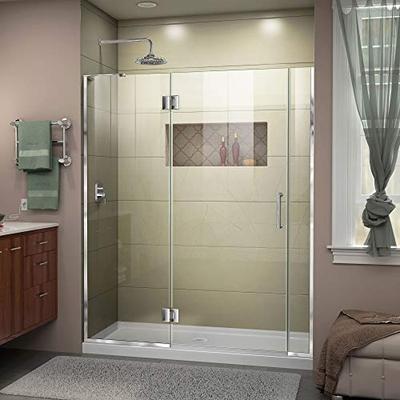 DreamLine Unidoor-X 56-56 1/2 in. W x 72 in. H Frameless Hinged Shower Door in Chrome, D3260672L-01