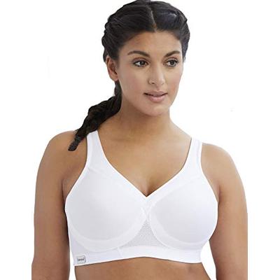 Glamorise Women's Plus Size Full Figure MagicLift Seamless Wirefree Sports Bra #1006, white, 40H