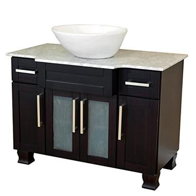 Bellaterra Home 604023C 40-Inch Single Slight Oval Sink Vanity, Dark Mahogany