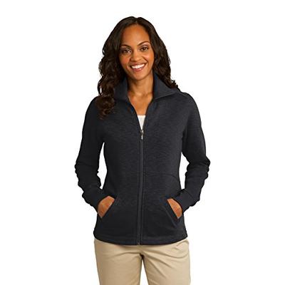 Port Authority Women's Slub Fleece Full Zip Jacket L Black