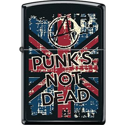 Zippo Punks Not Dead Poster Black Matte Windproof Lighter