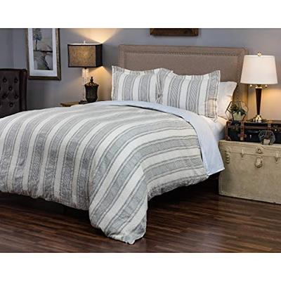 Rizzy Home Charlton Duvet Cover (Unfilled) King Ivory/Grey