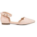 Brinley Co. Womens Scalloped Ankle Strap Flat Nude, 8.5 Regular US screenshot. Shoes directory of Clothing & Accessories.