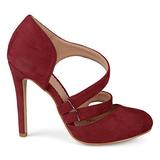 Brinley Co. Womens Round Toe Faux Suede Crossover Strap High Heels Wine, 8 Regular US screenshot. Shoes directory of Clothing & Accessories.
