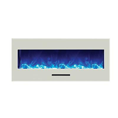 Amantii 50" Electric Fireplace with White Glass Surround - No Mood Light