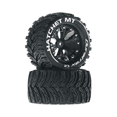 Hatchet MT 2.8 1/10 RC Monster Truck Tires with Foam Inserts: C2 Soft, Mounted, 6-Spoke Rear Wheels,