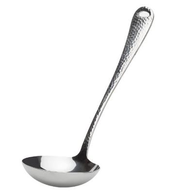 Ginkgo International Hammered Finish Kitchen Tool, Stainless Steel Soup/Punch Ladle, 11-inch, 1-Coun
