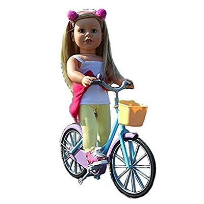 Doll Bicycle - Bicycle with Streamers and Basket for 18 inch Dolls