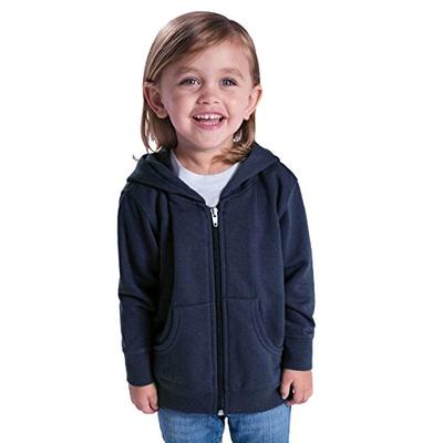 Rabbit Skins Infant Fleece Long Sleeve Full Zip Hooded Sweatshirt (Black, 5/6 Toddler)