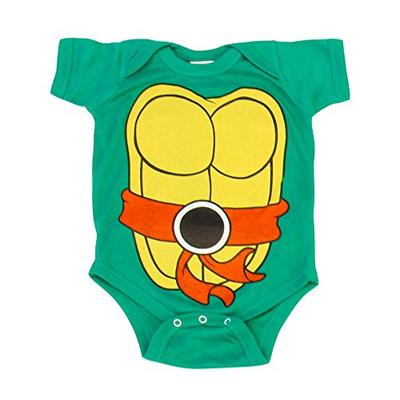 Teenage Mutant Ninja Turtles Green Michelangelo Costume Infant Baby Onesie Romper (Orange Belt) (18