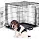 Relaxdays - Cage pour Chien Pliante Boîte Transport Voiture Box pour Chiot 2 Portes Bac Fond Box