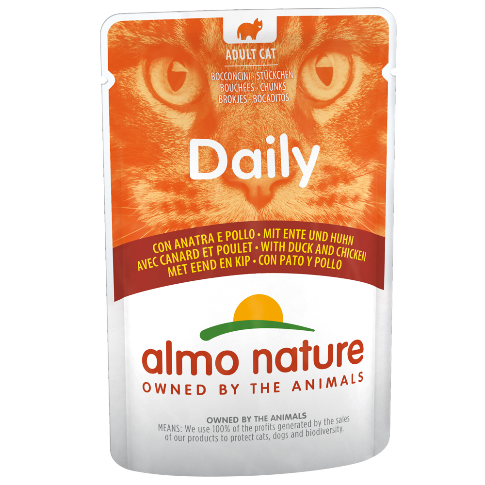 Almo Nature Daily 6 x 70 g umido per gatto - Anatra e Pollo