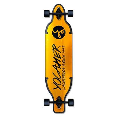 Yocaher Aluminum Drop Through Complete Longboard - Gold and Black - 36 inch Boards (Gold)