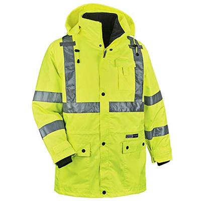 Ergodyne GloWear 8385 ANSI High Visibility 4-in-1 Reflective Safety Jacket, Lime, 2XL