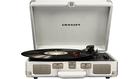 Crosley Cruiser Deluxe Vintage 3-Speed Bluetooth Suitcase Turntable, White Sand