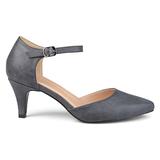Brinley Co. Womens Faux Leather Comfort Sole D'Orsay Ankle Strap Almond Toe Heels Grey, 11 Regular U screenshot. Shoes directory of Clothing & Accessories.