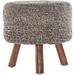 Charlton Home® Ullery Solid Wood Accent Stool Wood/Upholstered in Black | 16 H x 18 W x 18 D in | Wayfair C97531BF82504B84A529942B306DAF36