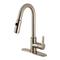 Kingston Brass LS8788CTL Continental Kitchen Faucet with Pull Down Sprayer, 8-7/16