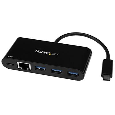 StarTech.com HB30C3AGEPD USB C Hub - with Power Delivery -3 Port USB-C to USB-A (3x) and GbE RJ45 (1