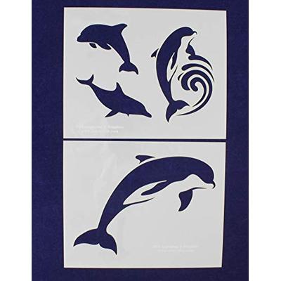 Dolphin Stencils - 2 Piece Set - 8 x 10 Inches
