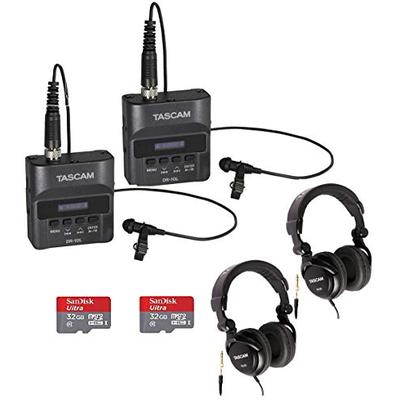 Tascam DR-10L Digital Recorder with Headphones & 32GB SD Card (2-pack)