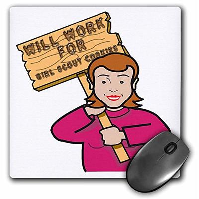 3dRose LLC 8 x 8 x 0.25 Inches Mouse Pad, Funny Humorous Woman Girl with A Sign Will Work for Girl S