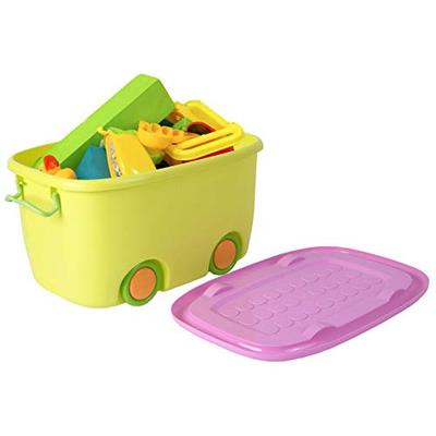 Stackable Toy Storage Box with Wheels (Small Yellow)
