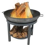 Sunnydaze Cast Iron Fire Pit Bowl with Built-in Log Rack, Outdoor Wood Burning Fireplace, 30 Inch screenshot. Fireplace Parts & Accessories directory of Fireplace & Accessories.