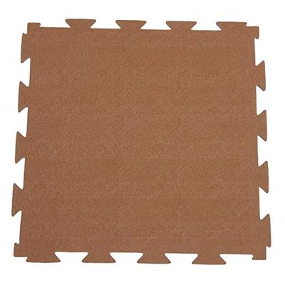 Rubber-Cal Terra-Flex Interlocking Flooring Rubber Tiles (5-Pack), Chocolate, 1/4 x 24 x 24-Inch