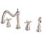 Kingston Brass KB1798BEXBS Widespread Kitchen Faucet with Brass Sprayer, Brushed Nickel, 8-1/4