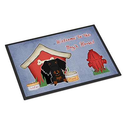 Caroline's Treasures BB2881MAT Dog House Collection Wire Haired Dachshund Black Tan Indoor or Outdoo