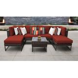 Amalfi 7 Piece Outdoor Wicker Patio Furniture Set 07a in Terracotta - TK Classics Amalfi-07A-Brn-Terracotta