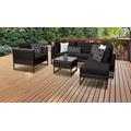 Amalfi 7 Piece Outdoor Wicker Patio Furniture Set 07f in Black - TK Classics Amalfi-07F-Brn-Black