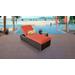 Barbados Chaise Outdoor Wicker Patio Furniture w/ Side Table in Tangerine - TK Classics Barbados-1X-St-Tangerine