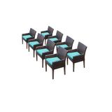 8 Barbados Dining Chairs w/ Arms in Aruba - TK Classics Barbados-Tkc097B-Dc-4X-C-Aruba