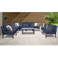 Lexington 10 Piece Outdoor Aluminum Patio Furniture Set 10a in Navy - TK Classics Lexington-10A-Navy