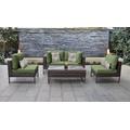 Amalfi 5 Piece Outdoor Wicker Patio Furniture Set 05d in Cilantro - TK Classics Amalfi-05D-Brn-Cilantro