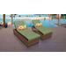 Laguna Chaise Set of 2 Outdoor Wicker Patio Furniture w/ Side Table in Cilantro - TK Classics Laguna-2X-St-Cilantro