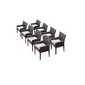 8 Barbados Dining Chairs w/ Arms in Beige - TK Classics Barbados-Tkc097B-Dc-4X-C-Beige